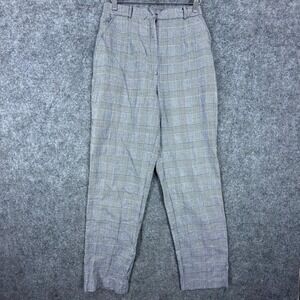 Vintage‎ Pretense Dress Pants Womens 12 Gray Plaid Rayon Pleated Career Business